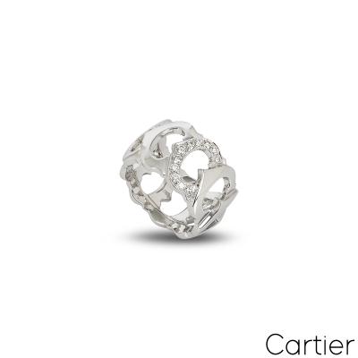Cartier White Gold Diamond C De Cartier Ring 