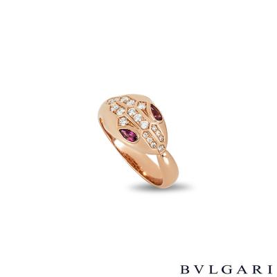 Bvlgari Rose Gold Diamond Serpenti Seduttori Ring