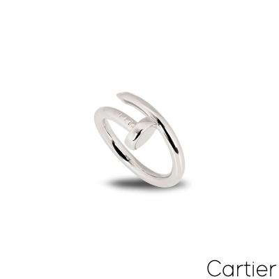 Cartier White Gold Plain Juste un Clou Ring Size 53 B4099200