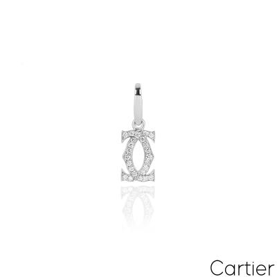Cartier White Gold Diamond C de Cartier Charm