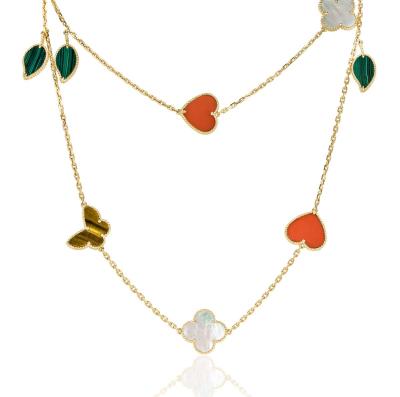 Van Cleef & Arpels Yellow Gold Lucky Alhambra 12 Motif Long Necklace VCARD80100