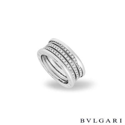 Bvlgari White Gold Diamond Set B.Zero1 Ring 