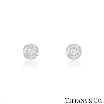 Tiffany & Co. Platinum Diamond Circlet Earrings