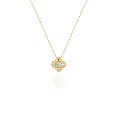 Yellow Gold Diamond Cluster Pendant 1.00ct TDW