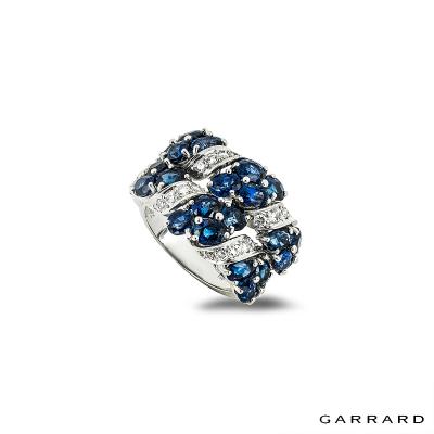 Garrard White Gold Sapphire & Diamond Ring