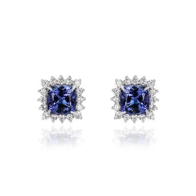 Platinum Tanzanite & Diamond Earrings