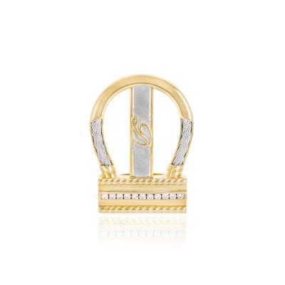 Yellow Gold & Silver Diamond Belt Buckle 0.66ct TDW