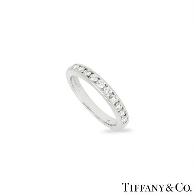 Tiffany & Co. Platinum Diamond Setting Wedding Band Ring 0.33ct TDW