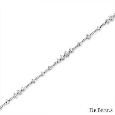 De Beers White Gold Diamond Apreggia One Line Bracelet