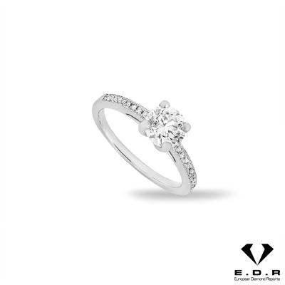 White Gold Round Brilliant Cut Diamond Ring 1.03ct F/VS1