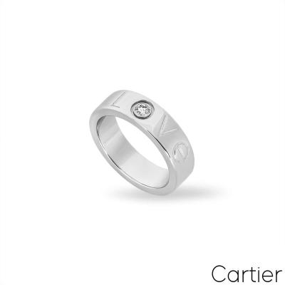 Cartier White Gold Diamond Love Ring Size 52 B4072300