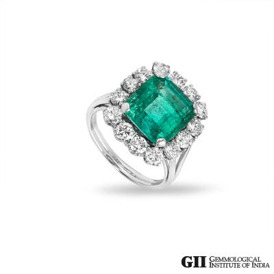 Platinum Colombian Emerald & Diamond Ring 5.33ct