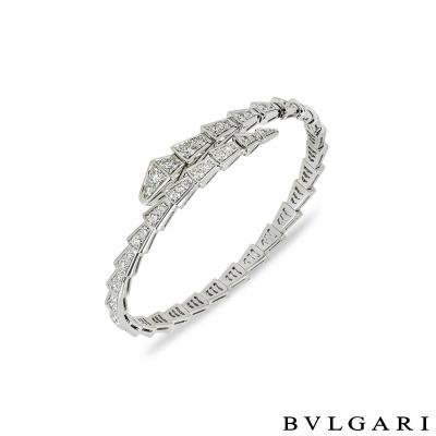 Bvlgari White Gold Diamond Serpenti Viper Bracelet 351844