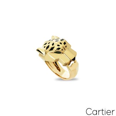 Cartier Yellow Gold Panthere Ring Size 54 B4074154