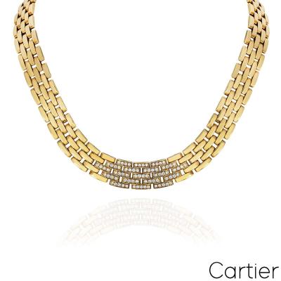 Cartier Yellow Gold Maillon Panthere Diamond Necklace
