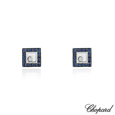 Chopard White Gold Sapphire Happy Diamonds Earrings 83/2896-1008