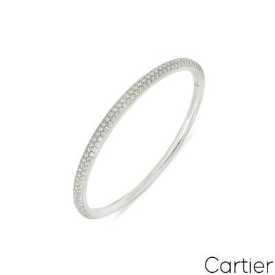 Cartier White Gold Diamond Etincelle Bracelet Size 17 N6710317