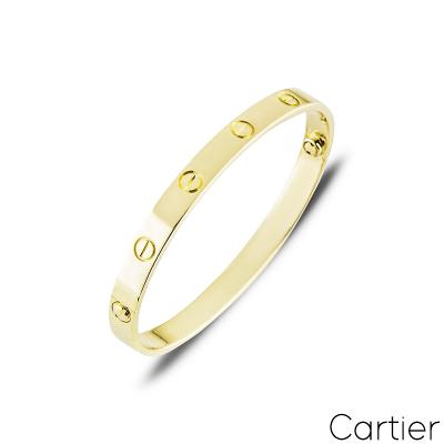 Cartier Yellow Gold Plain Love Bracelet Size 17 B6035517