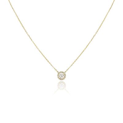 Yellow Gold Diamond Halo Pendant 0.53ct H/SI2