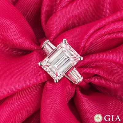 White Gold Emerald Cut Diamond Ring 3.02ct G/VVS2
