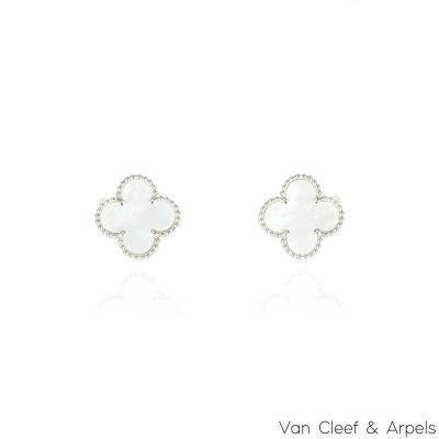 Van Cleef & Arpels White Gold Mother Of Pearl Vintage Alhambra VCARF48600
