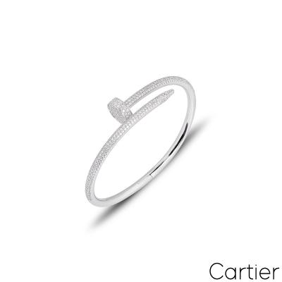 Cartier White Gold Diamond Juste Un Clou Bracelet Size 15 N6707315