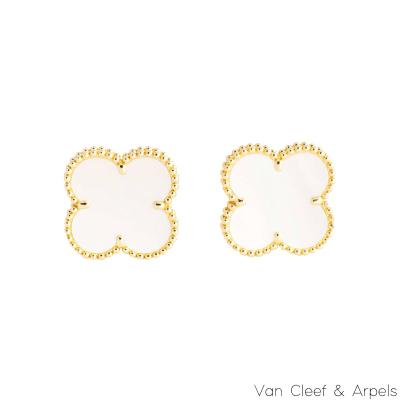 Van Cleef & Arpels Yellow Gold Mother Of Pearl Magic Alhambra Earrings VCARA43700 