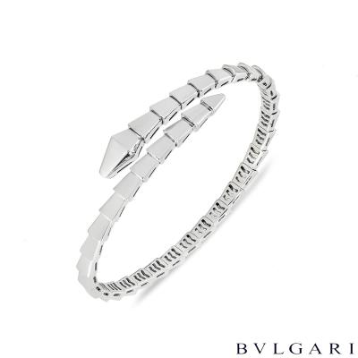 Bvlgari White Gold Serpenti Viper Bracelet Size Medium 359405