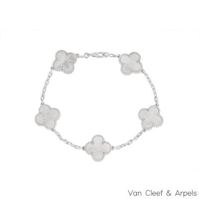 Van Cleef & Arpels White Gold Vintage Alhambra Bracelet VCARF48400 