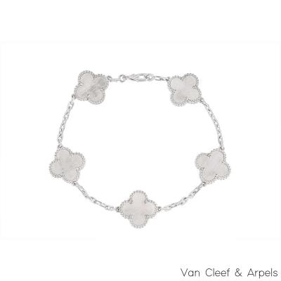 Van Cleef & Arpels White Gold Vintage Alhambra Bracelet VCARF48400 
