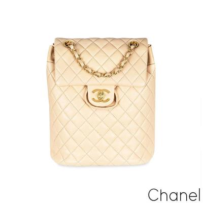 Chanel Beige Lambskin Quilted Small Urban Spirit Backpack GHW
