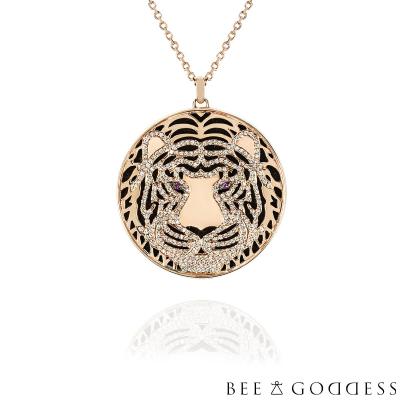 Bee Goddess Rose Gold Light Forest Diamond Tiger Pendant KPLNSPGKL