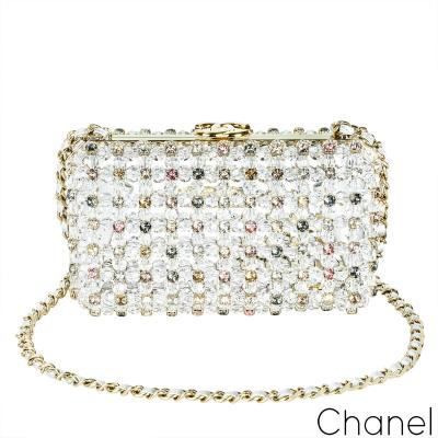Chanel Rainbow Strass Clear Crystal Embellished CC Evening Bag GHW