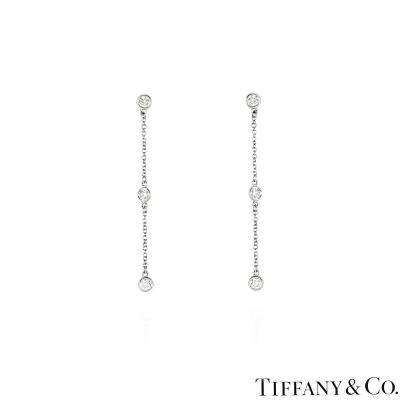 Tiffany & co. Platinum Elsa Peretti Diamonds by the Yard Earrings 0.30ct 60141894