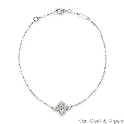 Van Cleef & Arpels White Gold Diamond Sweet Alhambra Single Motif Bracelet VCARO85600
