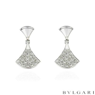Bvlgari White Gold Diamond Divas Dream Earrings 0.94ct 351100