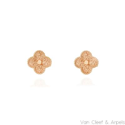 Van Cleef & Arpels Rose Gold Vintage Alhambra Earrings VCARN9T400
