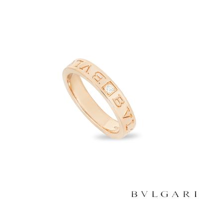 Bvlgari Rose Gold Diamond B.Zero1 Ring Size 57 341825
