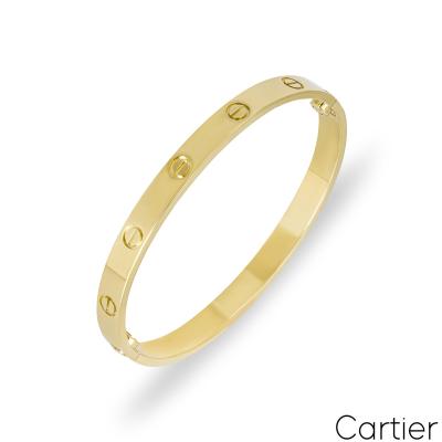 Cartier Yellow Gold Plain Love Bracelet Size 18 B6035518