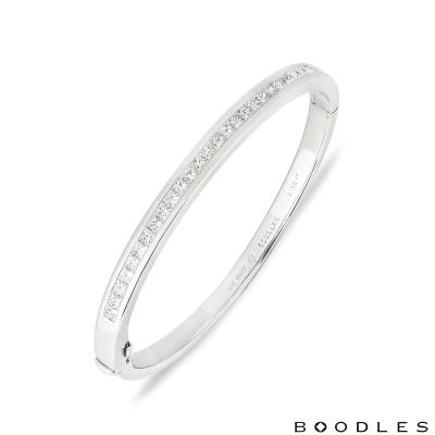 Boodles Platinum Princess Cut Diamond Set Bangle 2.56ct