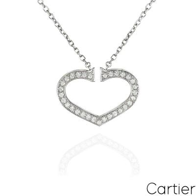Cartier White Gold Diamond Hearts and Symbols Necklace 0.58ct G+/VS B3040600