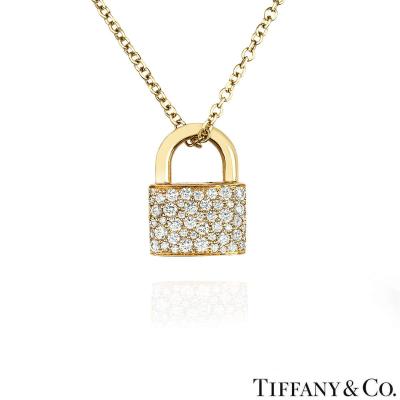 Tiffany & Co. Yellow Gold Diamond Bag Pendant 0.34ct TDW
