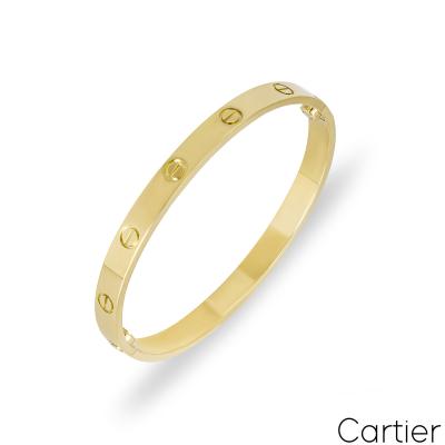 Cartier Yellow Gold Plain Love Bracelet Size 17 B6035517