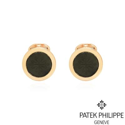 Patek Philippe Rose Gold Onyx Calatrava Cufflinks 205.9107R-001