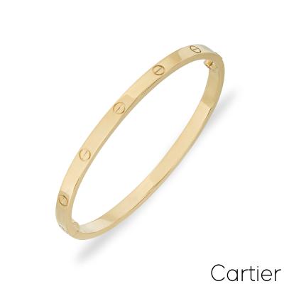 Cartier Yellow Gold Plain SM Love Bracelet Size 19 B6047519