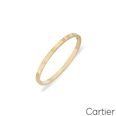 Cartier Yellow Gold Plain SM Love Bracelet Size 15 B6047515