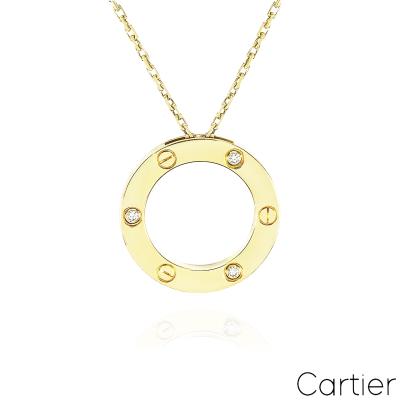 Cartier Yellow Gold 3 Diamond Love Necklace B7014500