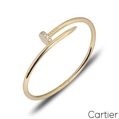 Cartier Yellow Gold Diamond Juste Un Clou Bracelet Size 19 B6048619
