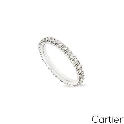 Cartier White Gold Diamond Étincelle De Cartier Wedding Ring Size 55 B4087100