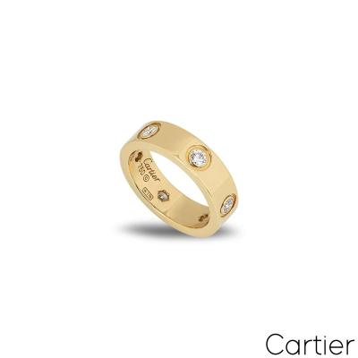 Cartier Yellow Gold 6 Diamond Love Ring Size 58 B4025900